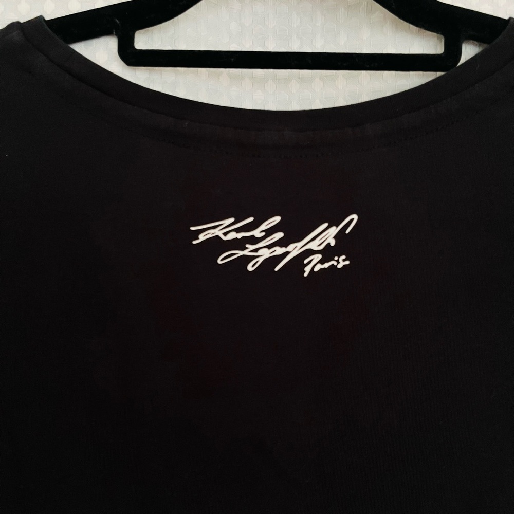 Karl Lagerfeld Black Tee with Pink Graphic - Picture 5 of 5